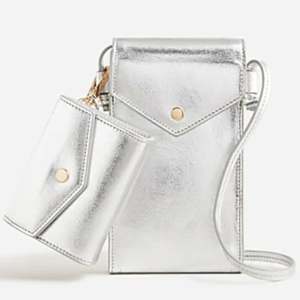 JCrew Gracie Phone Bag Silver